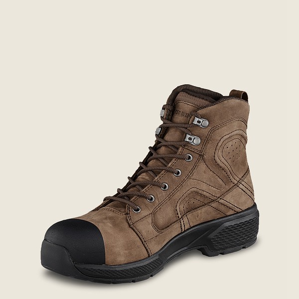 Bottes de Sécurité Red Wing - Exos Lite - 6-Inch Waterproof Toe - Marron/Noir - Homme 128FRUSDA